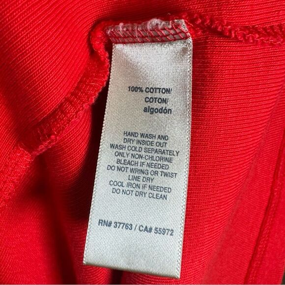 Rafaella 100% cotton red silver embellished short sleeve top size 3X - Picture 5 of 5